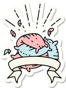 sticker of a tattoo style pile of pillows png