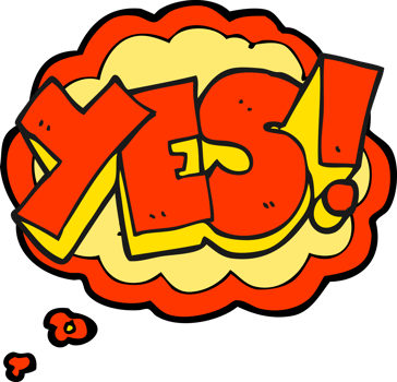 hand drawn thought bubble cartoon yes symbol png