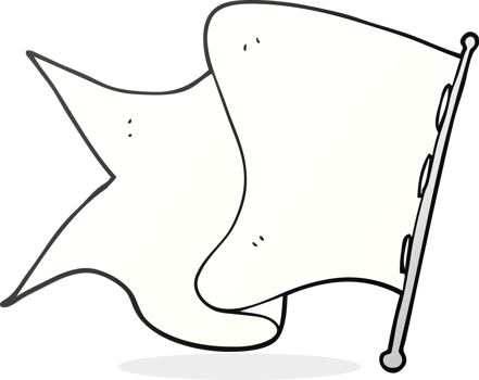 hand drawn cartoon white flag png