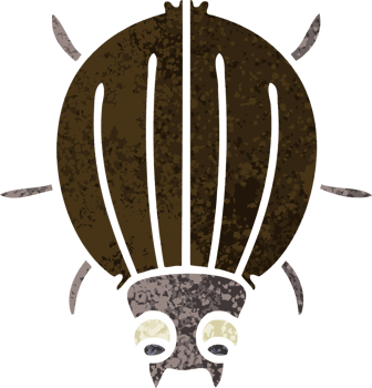 retro illustration style quirky cartoon beetle png