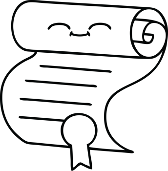 line drawing cartoon of a contract png