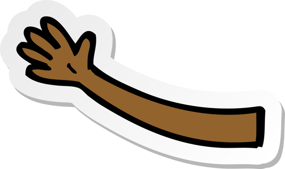 sticker of a cartoon arm png