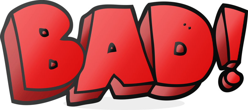 hand drawn cartoon Bad symbol png