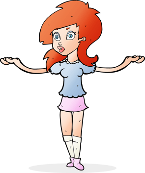 cartoon confused pretty girl png