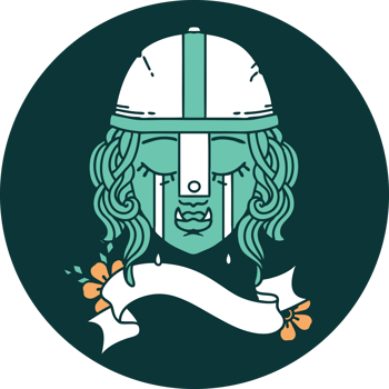 icon of crying orc fighter character face png