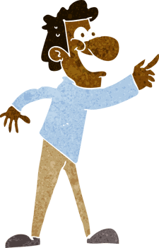 cartoon man pointing and laughing png