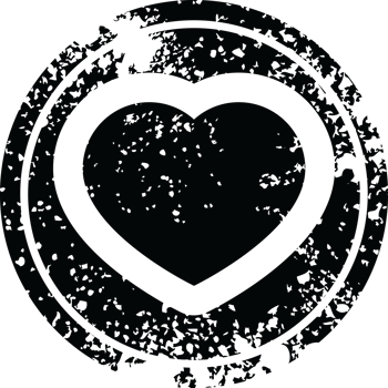 heart graphic   circular distressed symbol png