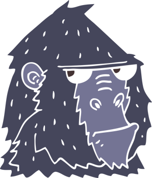 flat color style cartoon gorilla png