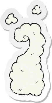 retro distressed sticker of a cartoon puff of smoke png