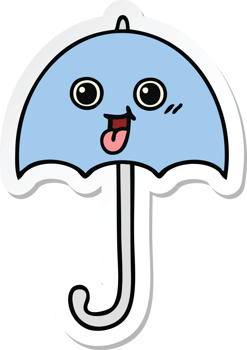 sticker of a cute cartoon umbrella png