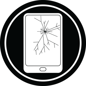 broken electronic tablet circular symbol png