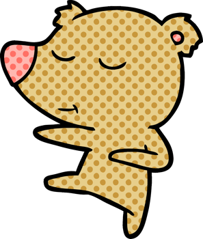 happy cartoon bear dancing png