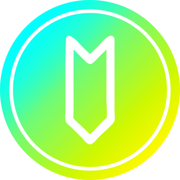 decorative arrow circular icon with cool gradient finish png