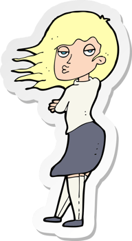 sticker of a cartoon woman making photo face png