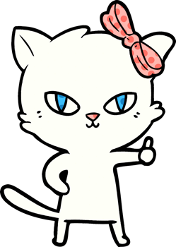 cute cartoon cat giving thumbs up symbol png