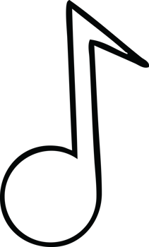 line drawing cartoon of a musical note png