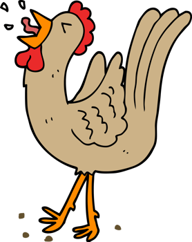 cartoon crowing cockerel png
