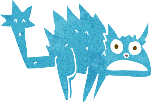 cartoon frightened cat png