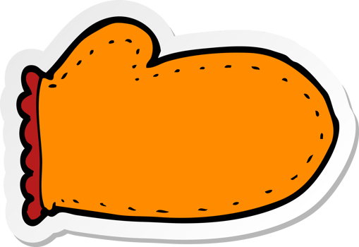 sticker of a cartoon oven glove png