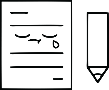 line drawing cartoon of a test paper png