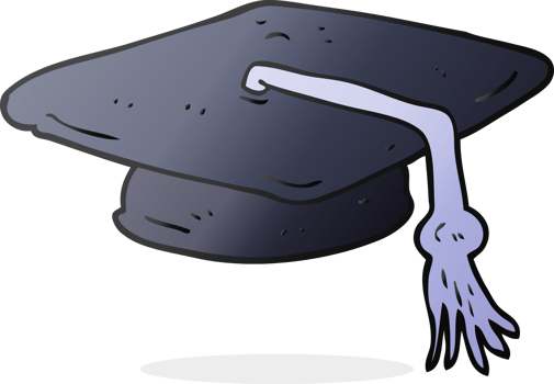 hand drawn cartoon graduation cap png