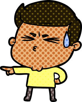 cartoon man sweating png