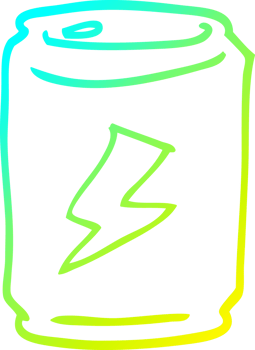 cold gradient line drawing of a cartoon can png