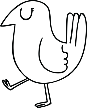 line drawing quirky cartoon yellow bird png
