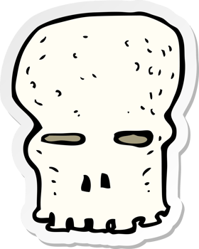 sticker of a cartoon spooky skull png