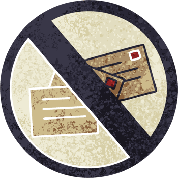 retro illustration style cartoon of a no post sign png