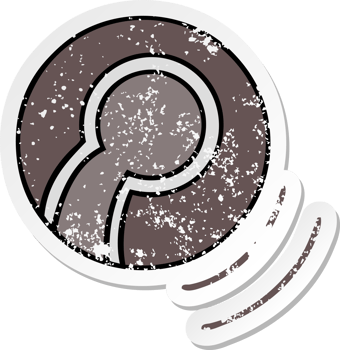 distressed sticker of a cute cartoon bowl ball png