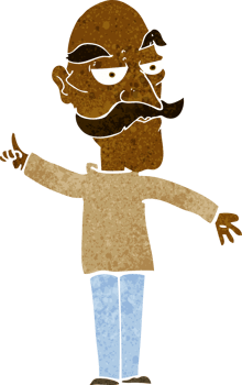 cartoon old man telling story png