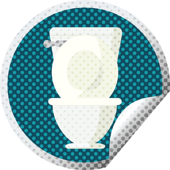 open toilet graphic   illustration circular sticker png