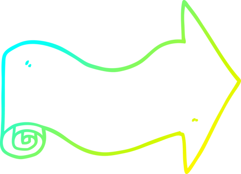 cold gradient line drawing of a cartoon pointing arrow png