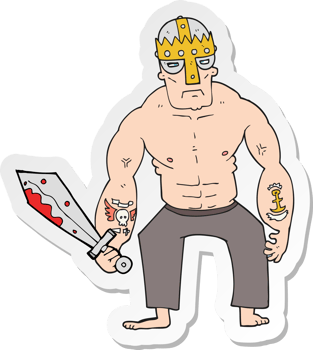 sticker of a cartoon warrior png