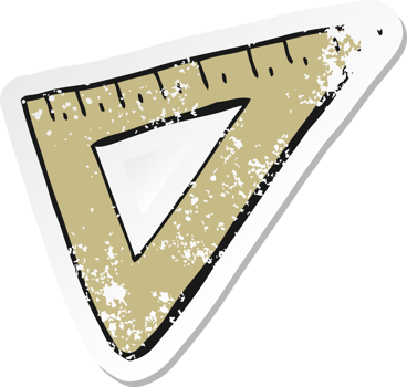 retro distressed sticker of a cartoon set square png