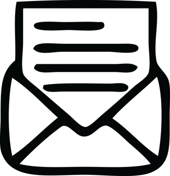 line drawing cartoon of a letter and envelope png