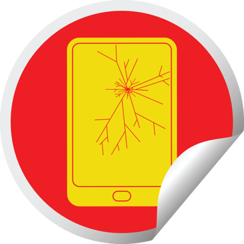 broken electronic tablet circular peeling sticker png