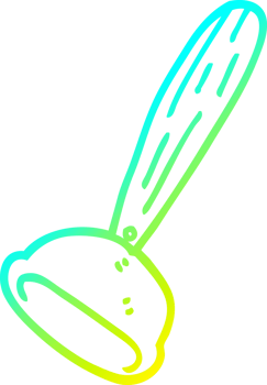 cold gradient line drawing of a cartoon toilet plunger png