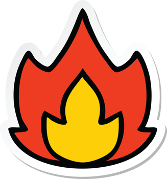 sticker of a cute cartoon fire png