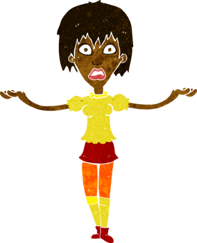 cartoon woman shrugging shoulders png