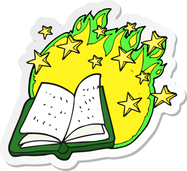 sticker of a cartoon magic spell book png