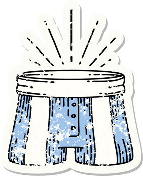 worn old sticker of a tattoo style pair of shorts png