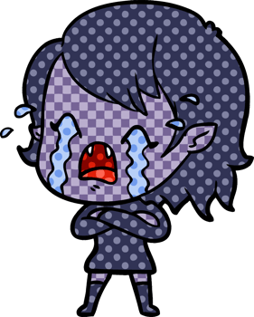 cartoon crying vampire girl png