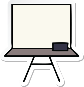 sticker of a cute cartoon white board png