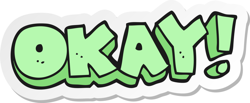 sticker of a cartoon okay symbol png