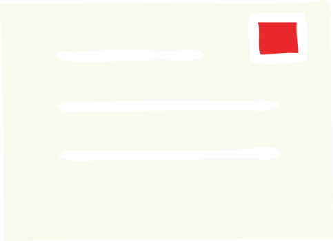 flat color retro cartoon of a letter png