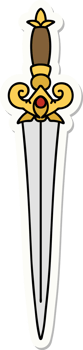 sticker of tattoo in traditional style of a dagger png