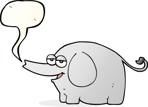 hand drawn speech bubble cartoon elephant squirting water png