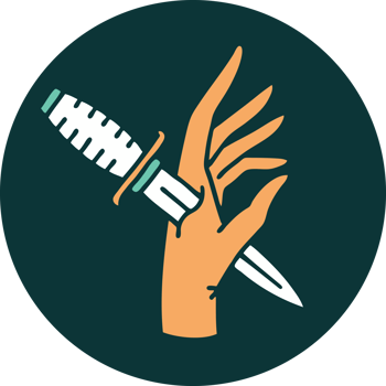 iconic tattoo style image of a dagger in the hand png